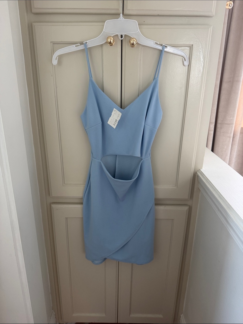 Blue Blush Light Blue Cutout Tulip Slip Dress